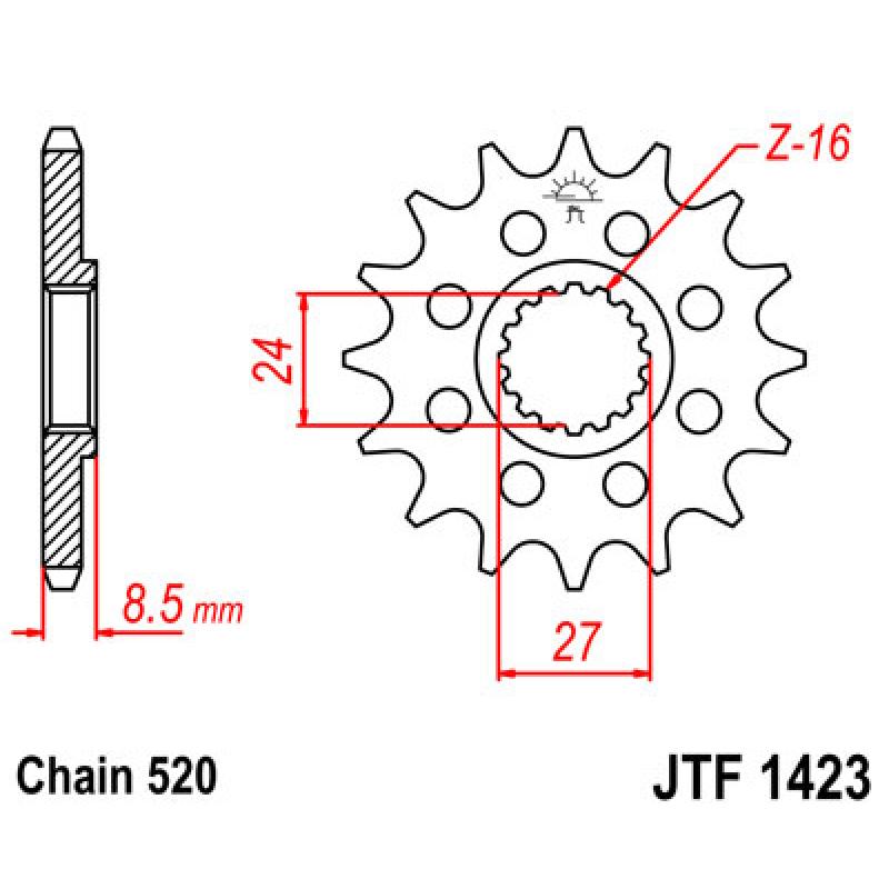 Купить Звездочка передняя JT Sprockets (шаг 520 ) JT JTF1423